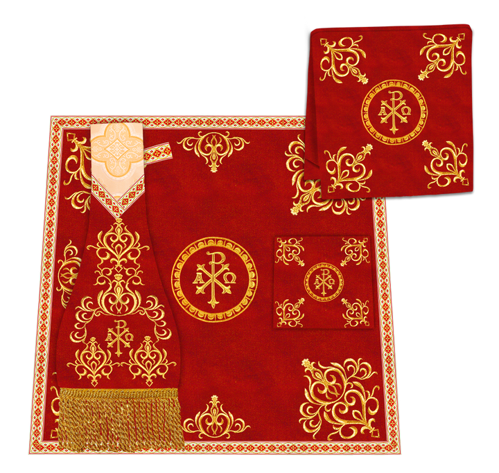 Gothic Chasuble Vestments With Adorned Orphrey And Trims