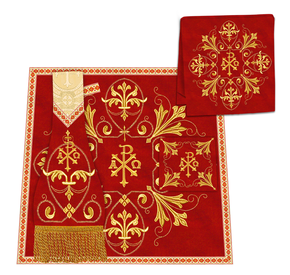 Roman Chasuble Vestment Enhanced With Orphrey and Trims