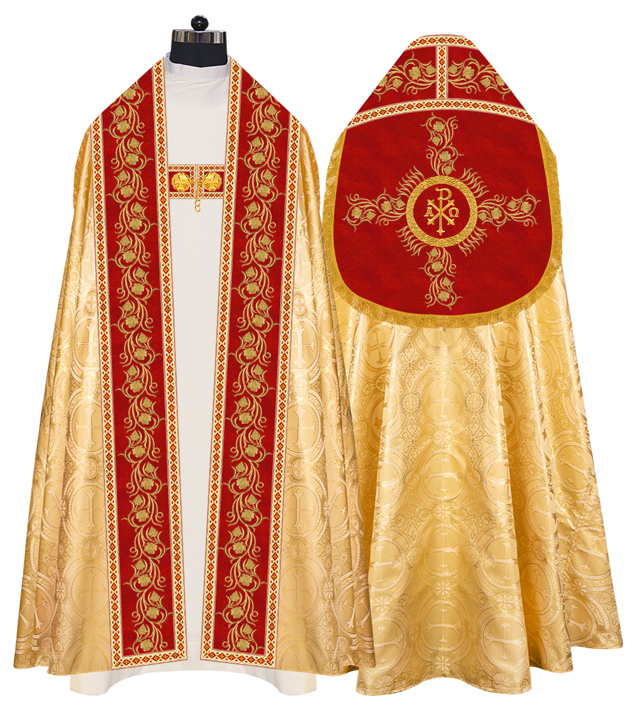 Roman Cope Vestment with Grapes Embroidered trims