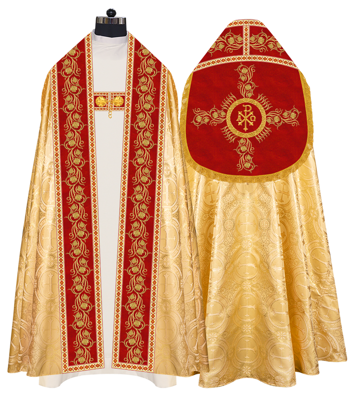 Roman Cope Vestment with Grapes Embroidered trims