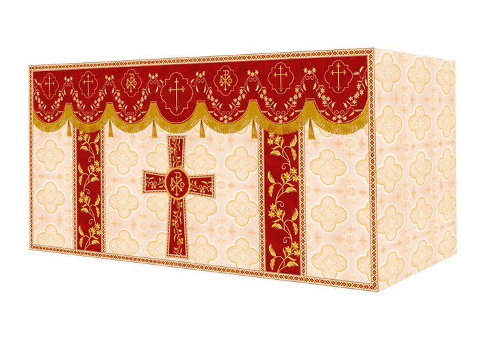 Altar Table Cloth With Floral Embroidery trims