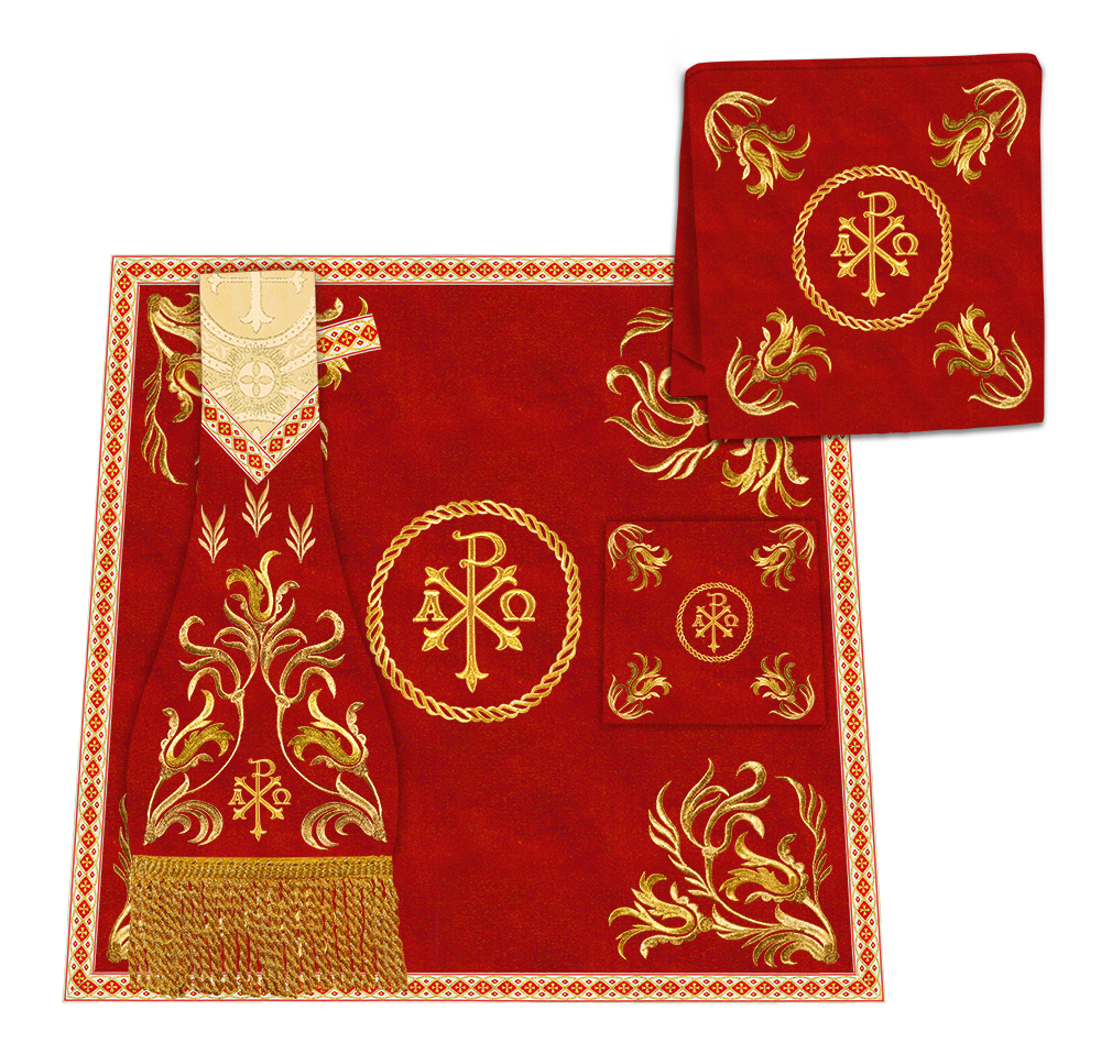 Gothic Chasuble Vestments With Ornate Embroidery And Trims