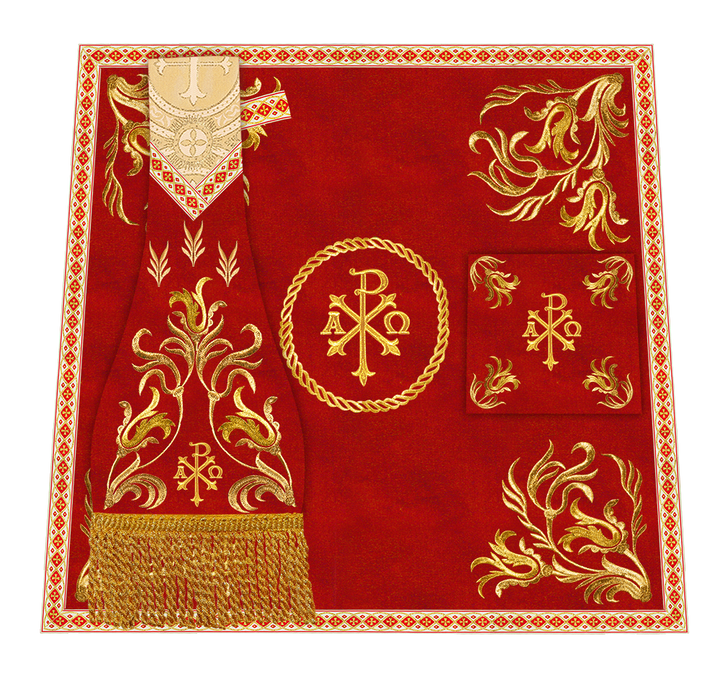 Set of Four Liturgical Embroidery Roman Chasubles