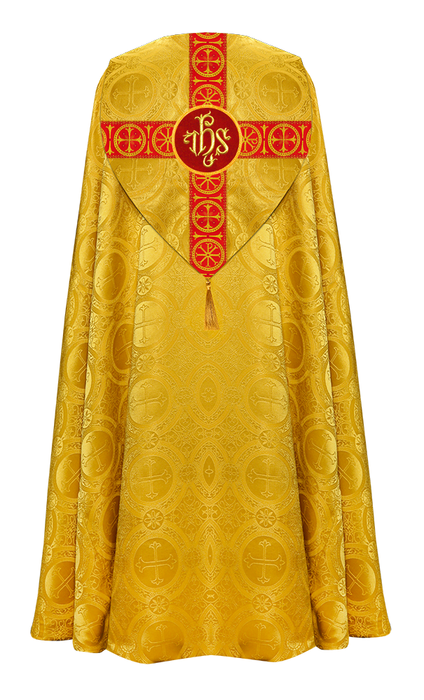 Gothic Cope Vestment with Cross Type Braided Motif