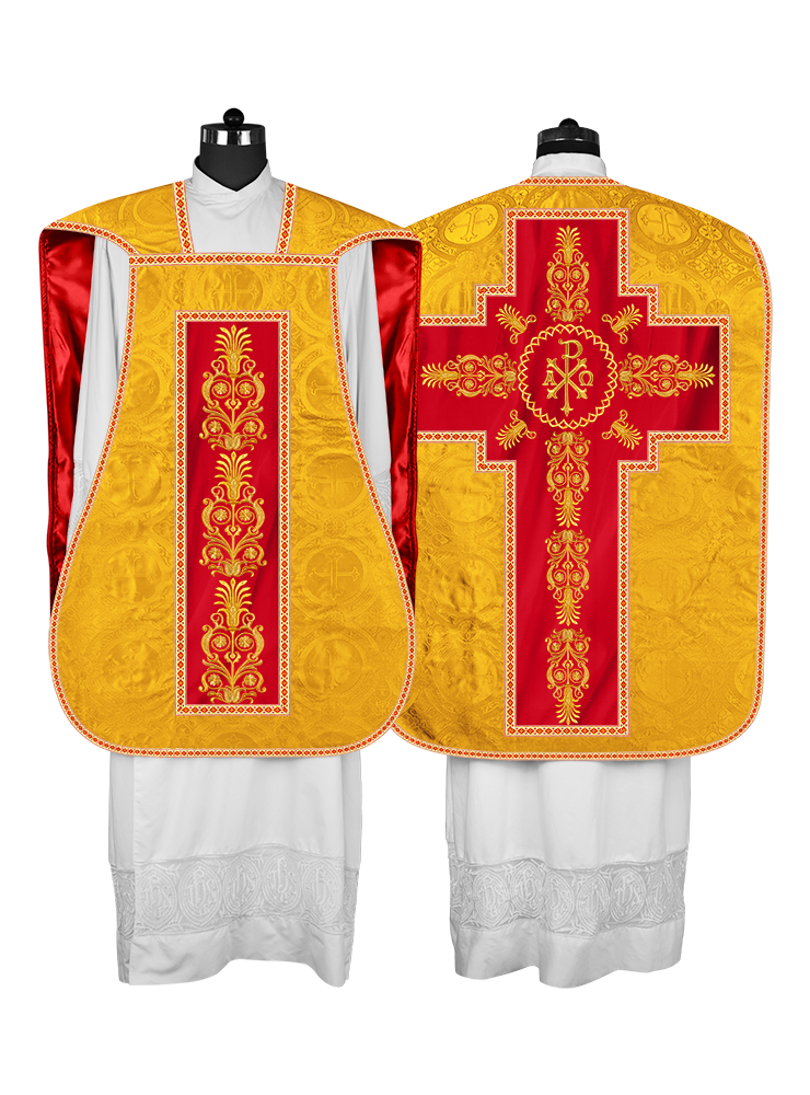 Roman Chasuble Vestments Adorned With Trims