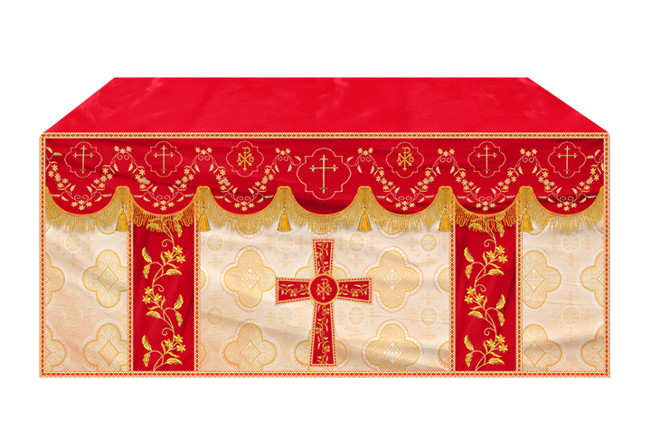 Altar Table Cloth With Floral Embroidery trims