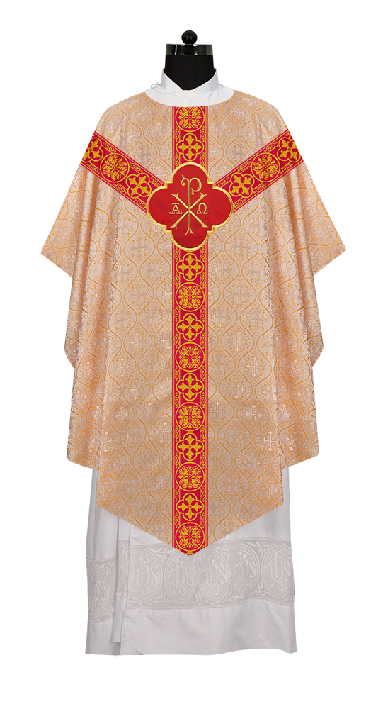 Pugin Chasuble with Intricate Embroidery and Orphrey Details