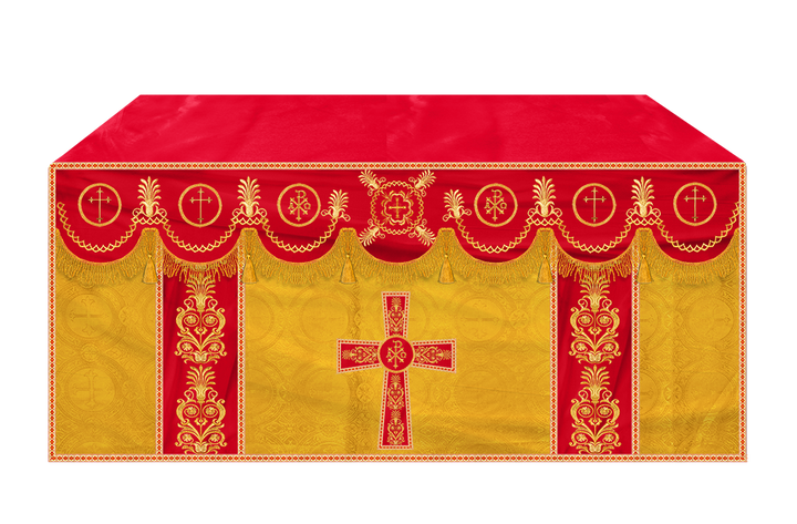Altar Cloth with Embroidered Motif and Trims