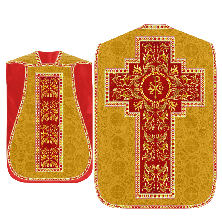 Roman Chasuble Vestment With Woven Braids and Trims