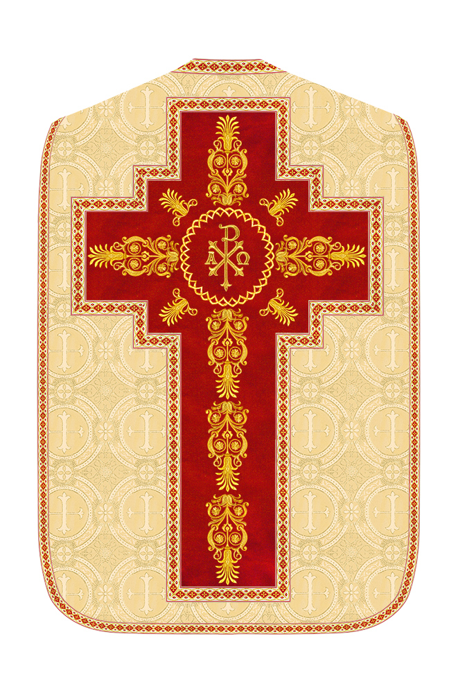 Roman Chasuble Vestments Adorned With Trims