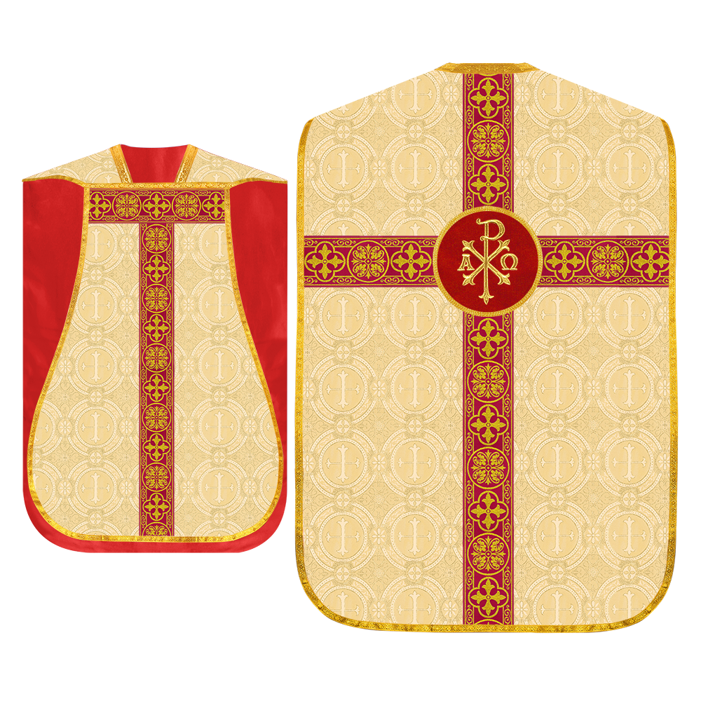 Fiddleback Vestment with Motif and woven Braided Trims