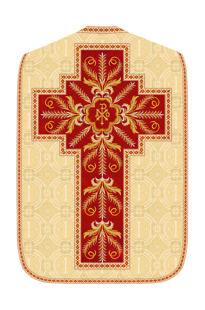 Roman Chasuble Vestment With Detailed Orphrey