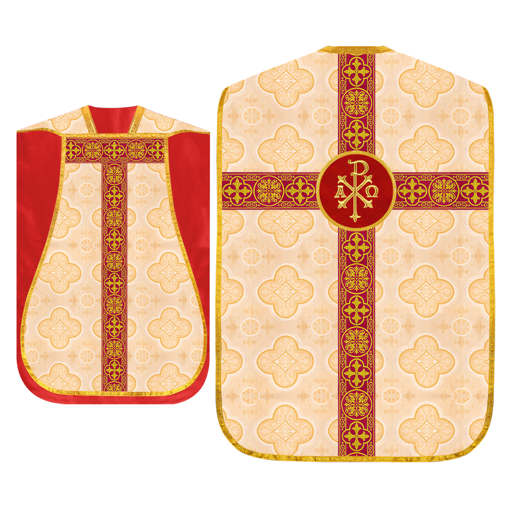 Fiddleback Vestment with Motif and woven Braided Trims