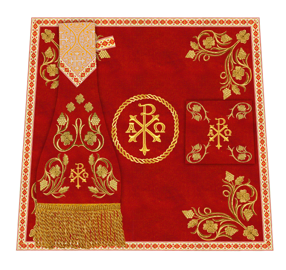 Roman Chasuble Vestment With Grapes Embroidery and Trims