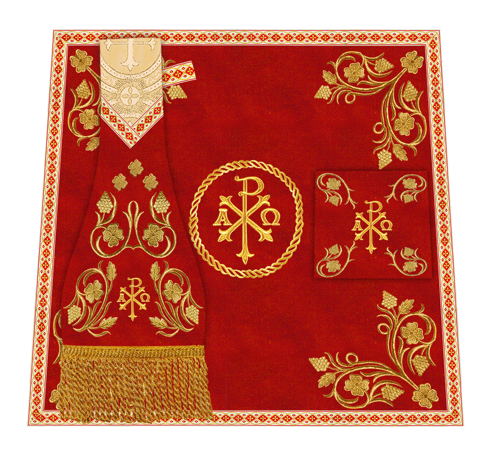 Set of Four Grapes Embroidery Roman Chasuble Vestments