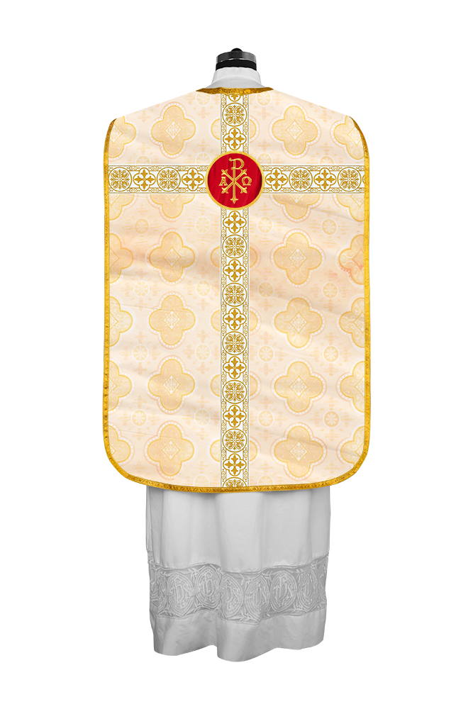 Casulla católica romana con motivo espiritual 