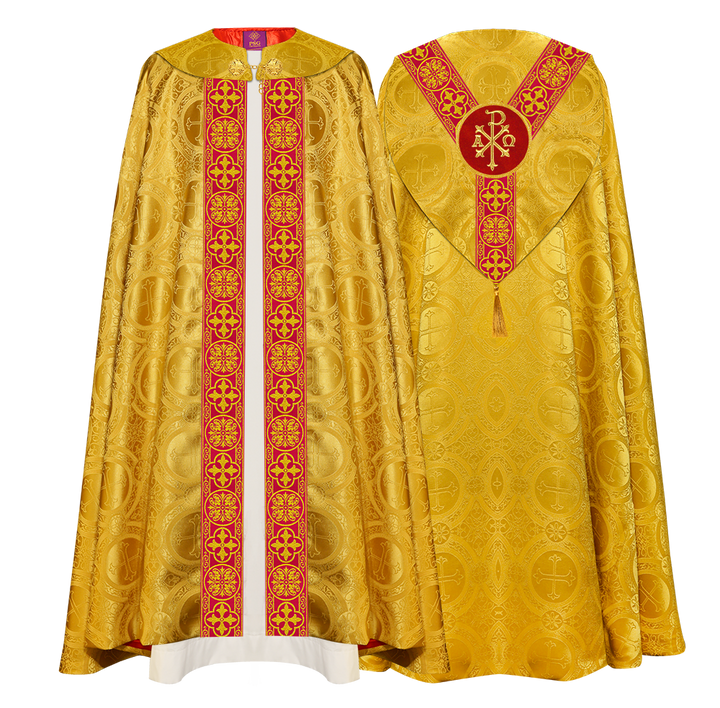 Gothic Cope Vestment with Y Type Braided Trims and Motifs