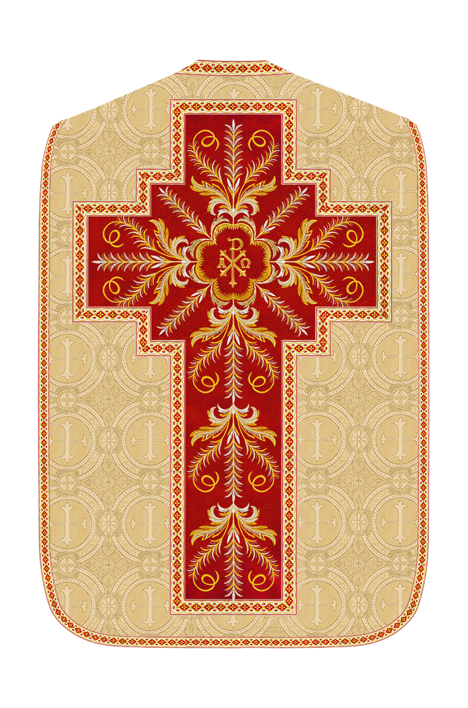 Roman Chasuble Vestment With Detailed Orphrey