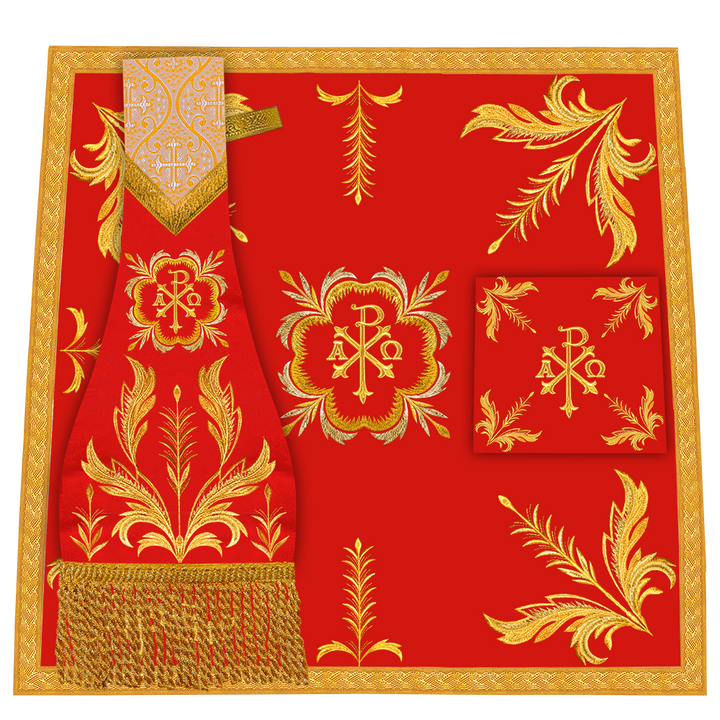 Spiritual motif embroidered Mass set
