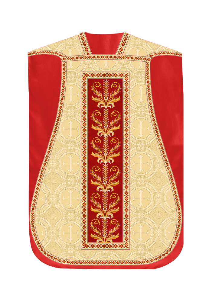 Roman Chasuble Vestment With Detailed Orphrey