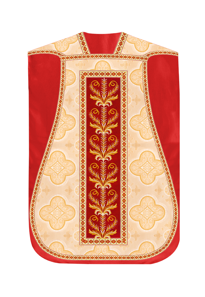 Roman Chasuble Vestment With Detailed Orphrey