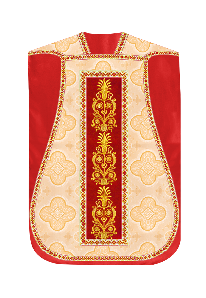 Roman Chasuble Vestments Adorned With Trims