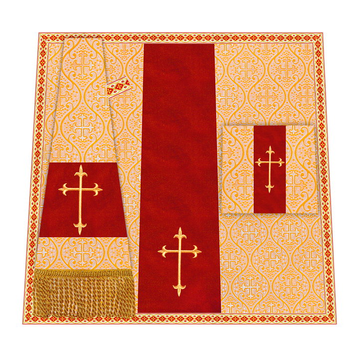 Liturgical Cross Embroidered Mass Set and braided trims