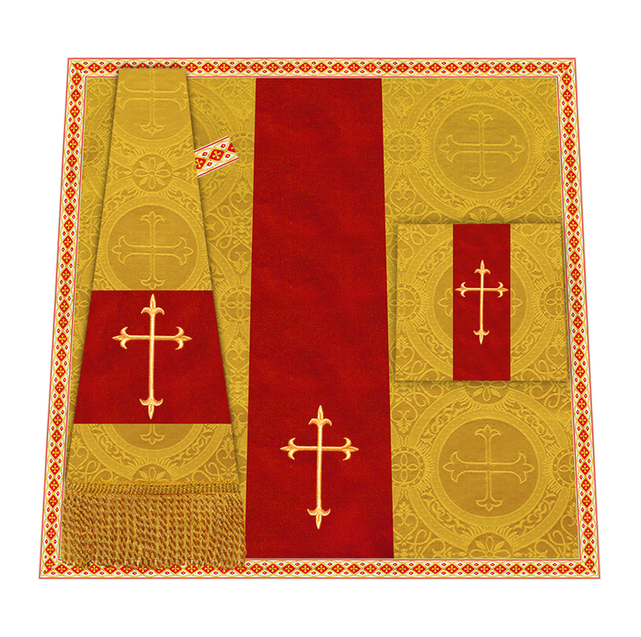 Liturgical Cross Embroidered Mass Set and braided trims