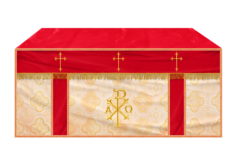 Altar Cloth with Spiritual Cross with Trims