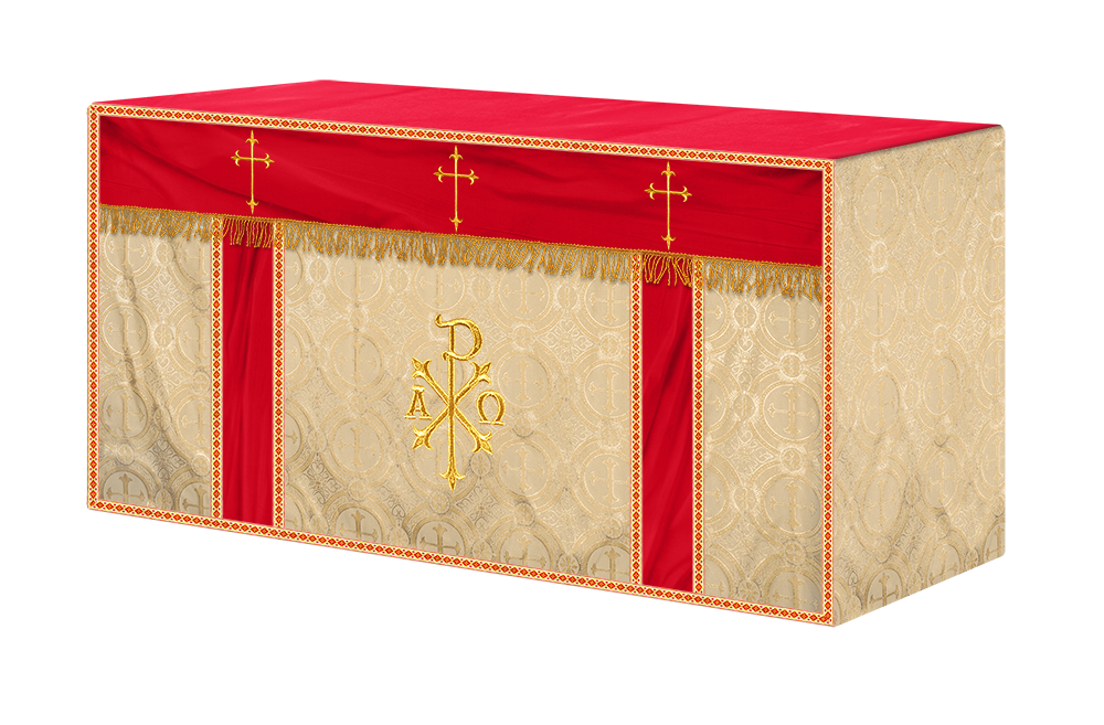 Altar Cloth with Spiritual Cross with Trims
