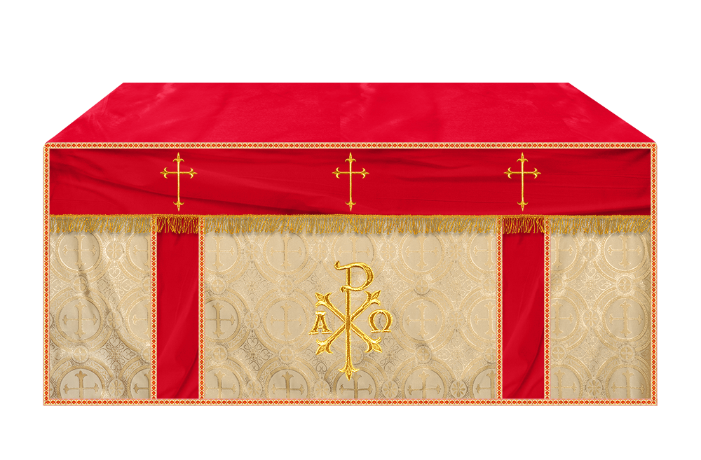 Altar Cloth with Spiritual Cross with Trims