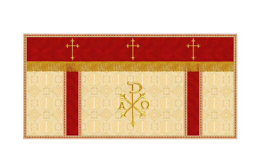 Altar Cloth with Spiritual Cross with Trims