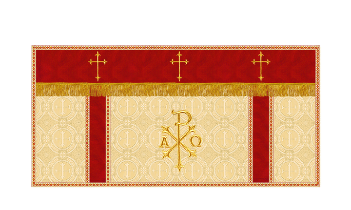 Altar Cloth with Spiritual Cross with Trims