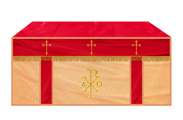 Altar Cloth with Spiritual Cross with Trims