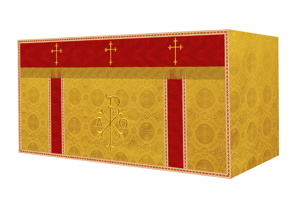 Altar Cloth with Spiritual Cross with Trims