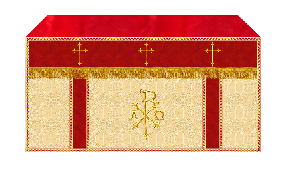 Altar Cloth with Spiritual Cross with Trims