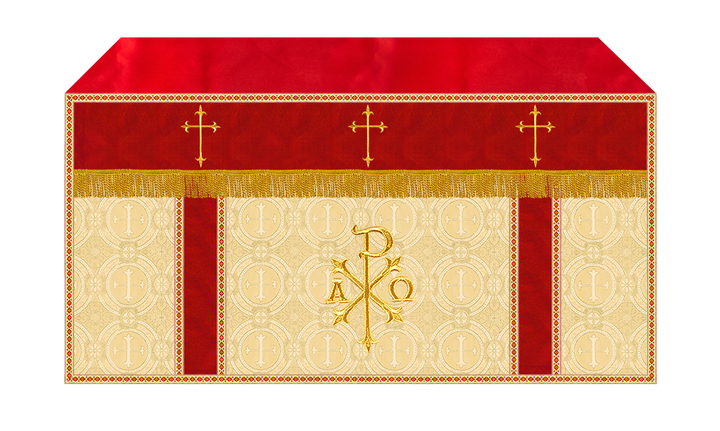 Altar Cloth with Spiritual Cross with Trims