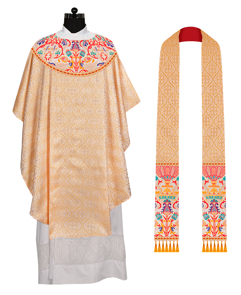 Tapestry Chasuble with Detailed Braids and Trims