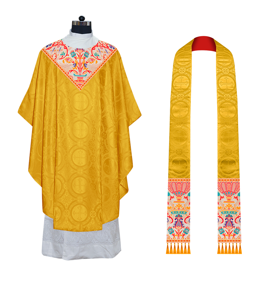 Tapestry Chasuble with Detailed Braids and Trims