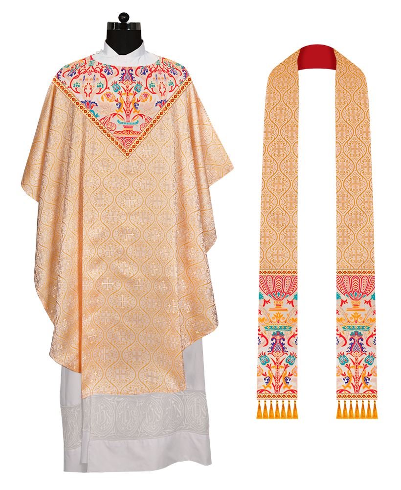 Tapestry Chasuble with Detailed Braids and Trims