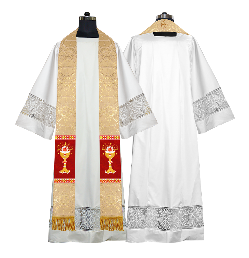 Liturgical Chalice with IHS Embroidered Stole