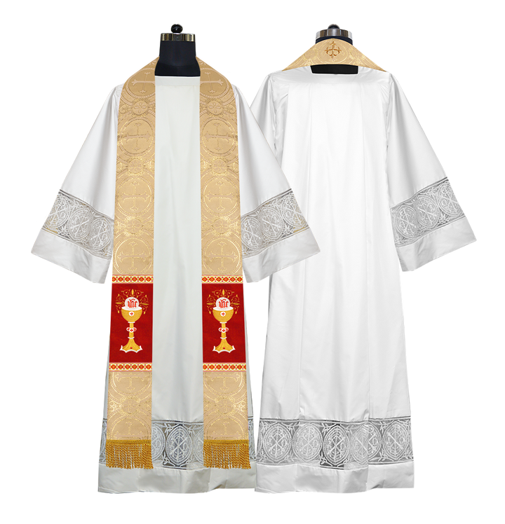 Liturgical Chalice with IHS Embroidered Stole