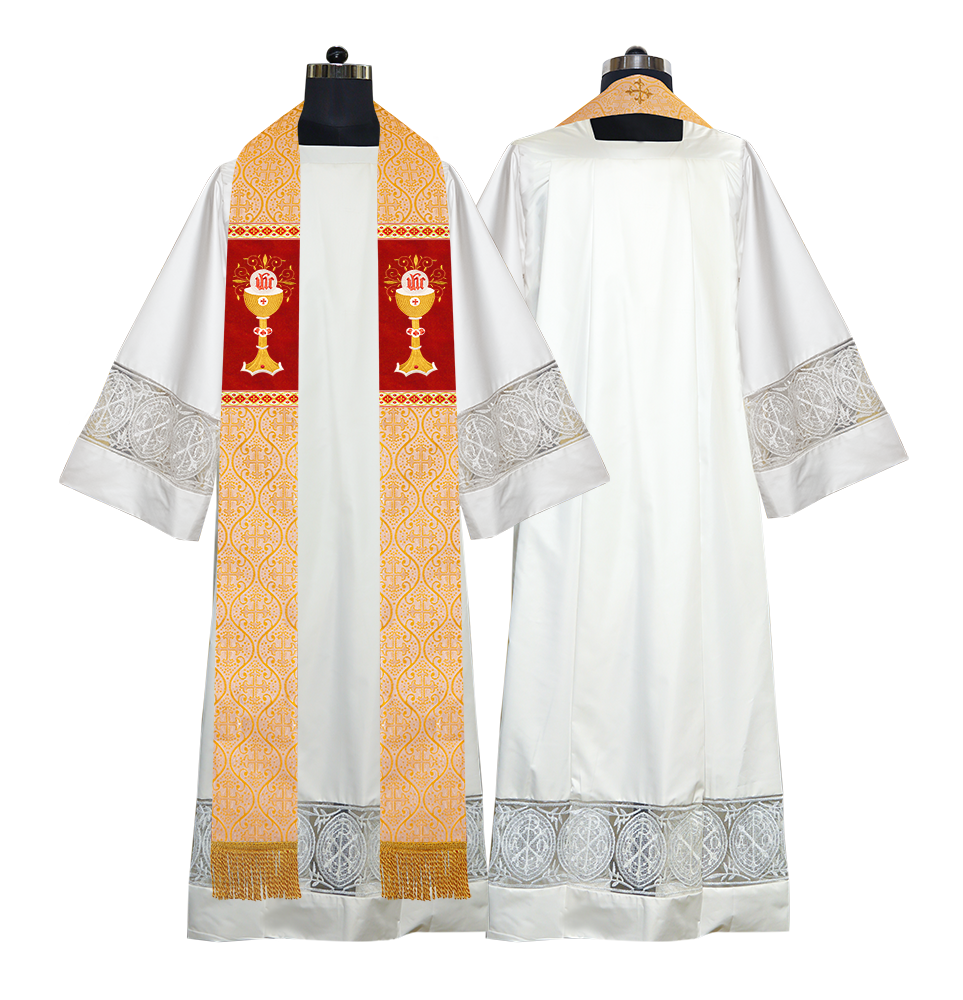 Liturgical Chalice with IHS Embroidered Stole