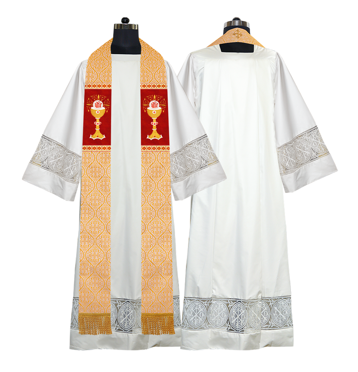 Liturgical Chalice with IHS Embroidered Stole