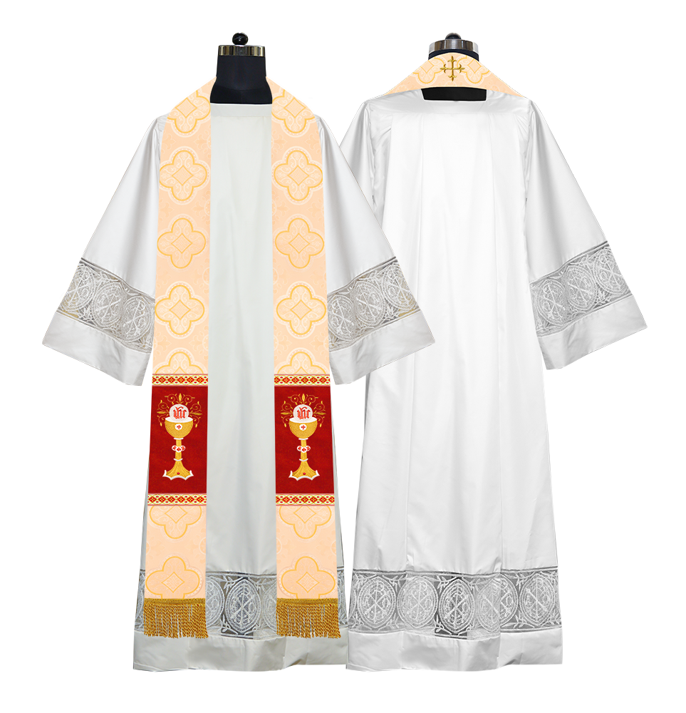 Liturgical Chalice with IHS Embroidered Stole