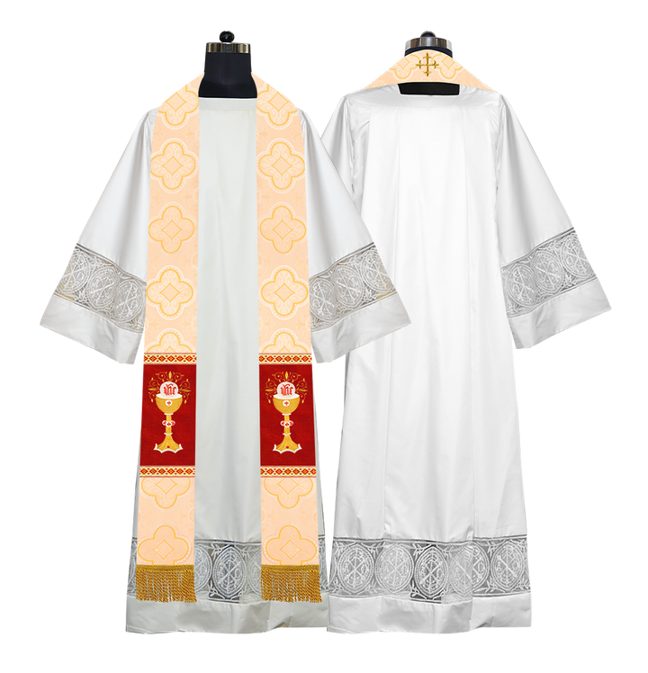 Liturgical Chalice with IHS Embroidered Stole