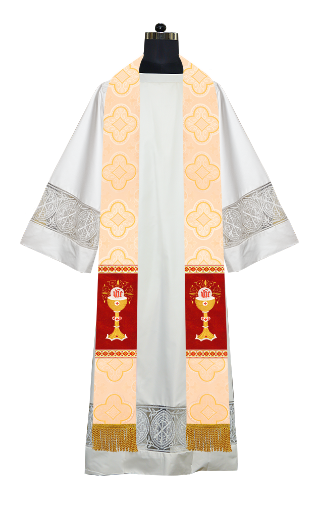 Liturgical Chalice with IHS Embroidered Stole