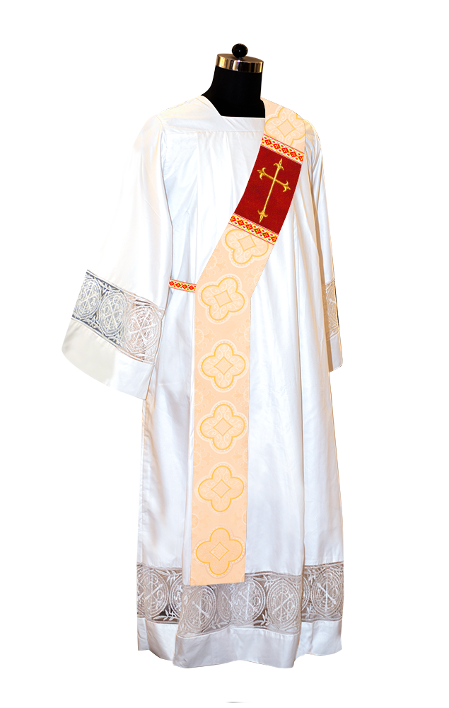 Deacon Stole with Liturgical Motif and Trims