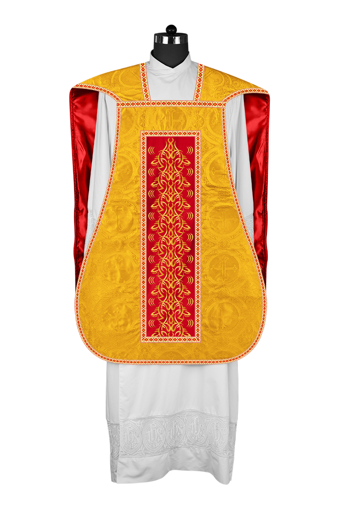 Roman Fiddleback Chasuble With Enhanced Embroidery  & trims