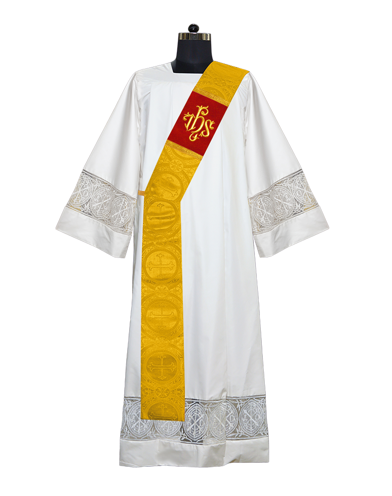 Spiritual motif embroidered Deacon Stole